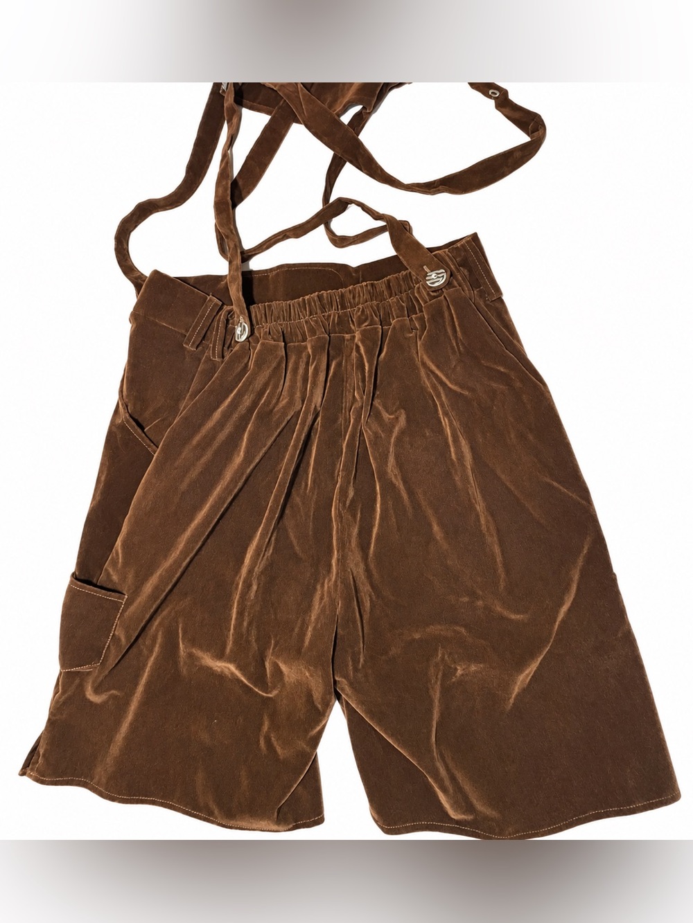 pair of women’s traditional brown German Lederhosen - Picture 2 of 11